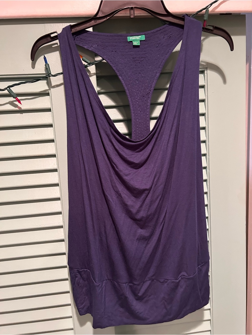 Navy Draped Racerback Tank Top